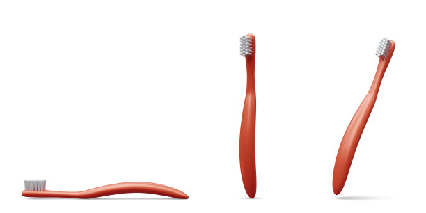 一套现实牙刷孤立在白色背景。矢量图图片下载
