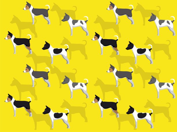 大鼠梗犬各种彩色卡通无缝壁纸背景2图片下载