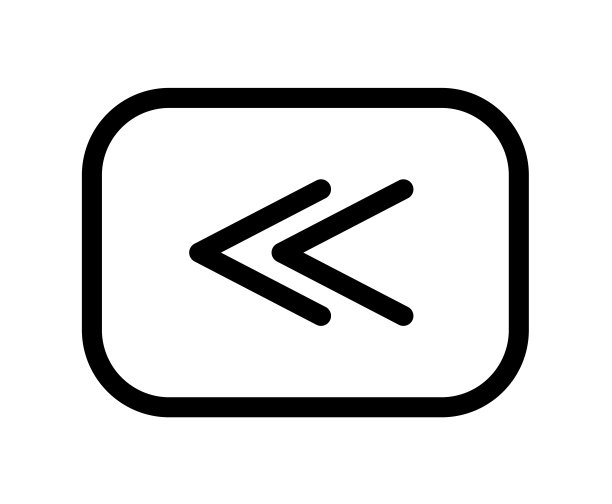 专业矢量倒带标志图标。快速符号在线艺术风格的设计，展示网站或移动应用程序的元素。标志说明。像素图形图片下载