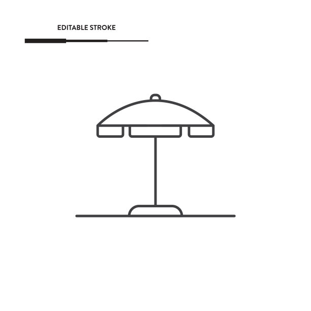 海滩雨伞图标矢量设计。图片下载