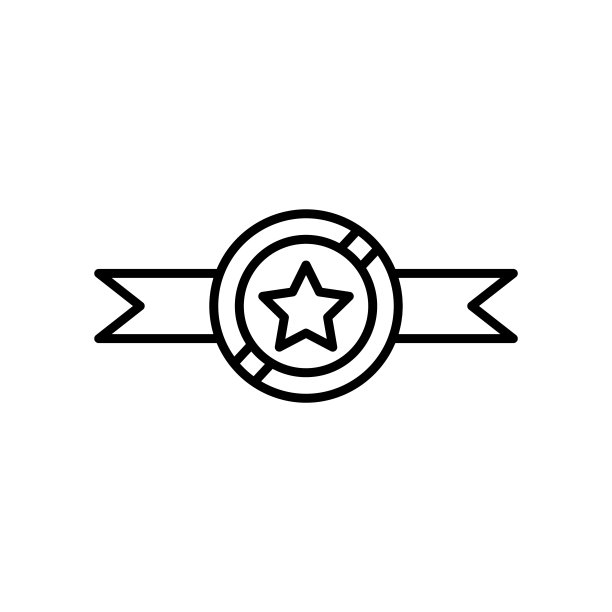 金牌行图标。明星偶像，冠军，胜利者。简单的说明。可编辑的中风。设计模板向量图片下载