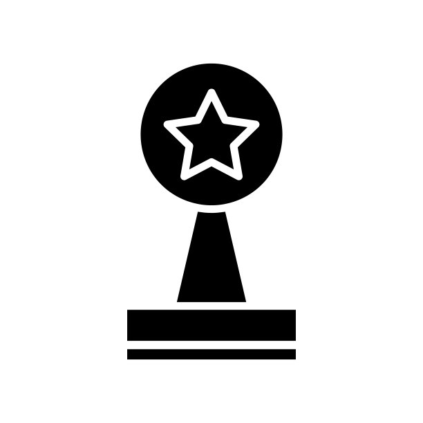 奖杯图标。明星偶像，冠军，胜利者。简单的说明。可编辑的中风。设计模板向量图片下载