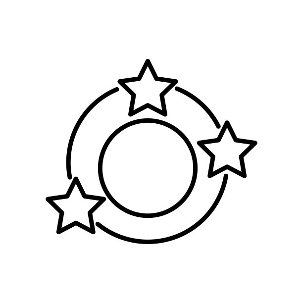 星星线条图标，冠军，获胜者，简单图示，可编辑笔画，设计模板矢量图片下载