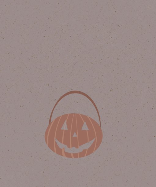 万圣节插画，万圣节橙色的篮子微笑图片下载