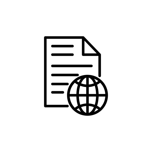 地球和列表图标。在线数据图标。线条风格。设计模板矢量图片下载