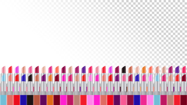 口红的背景。美女背景的女人。色彩鲜艳的口红背景。美容产品。矢量插图可以用于网页设计，印刷产品为女性的美丽。图片下载