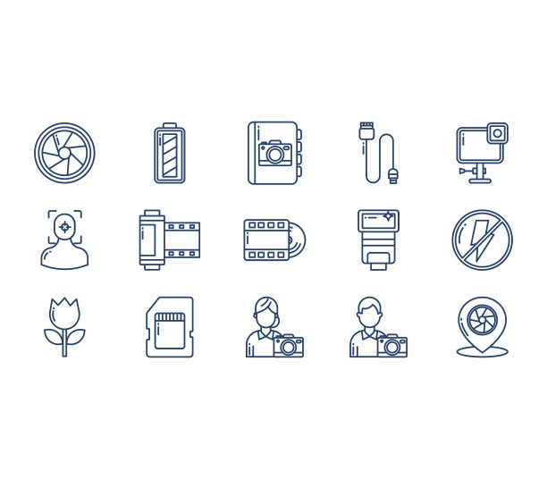 摄影和照相馆图标集图片下载