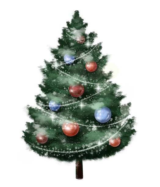 有闪闪发光的球的圣诞树图片下载