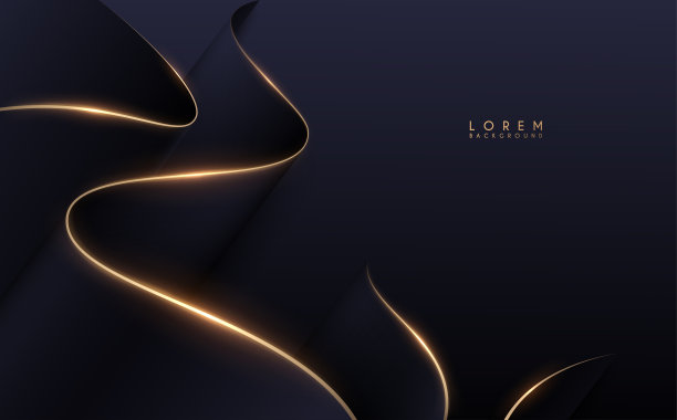 抽象的蓝色和金色波浪形状背景图片下载