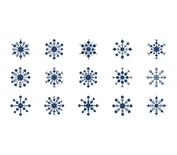 雪花和水晶图标集图片下载