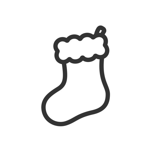 圣诞老人节日袜子卡通涂鸦轮廓图标。装饰夹艺术元素的贺卡，海报，补丁和打印的衣服，传单，标志等。图片下载
