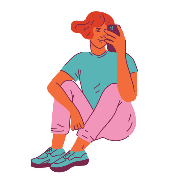 女人坐在镜子前自拍图片下载