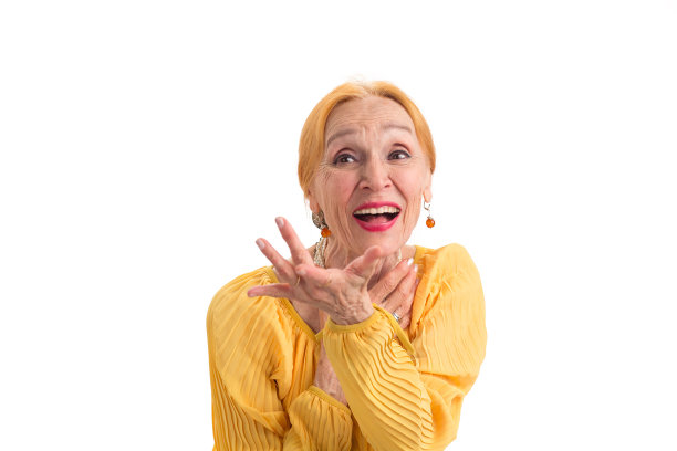 孤僻的高级妇女大笑。图片下载