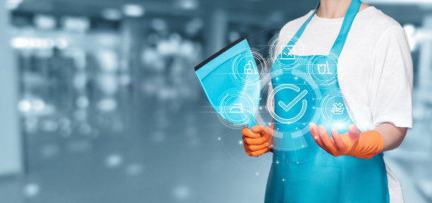 品质观念家务和打扫房间。图片下载