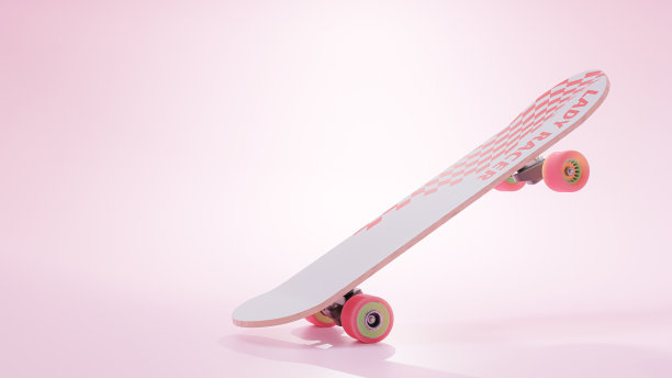 粉色背景的滑板。图片下载