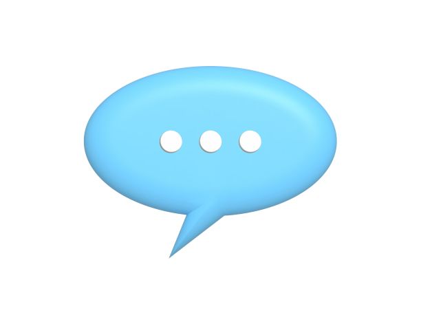 3d蓝色椭圆社交媒体通知图标隔离在白色背景图片下载