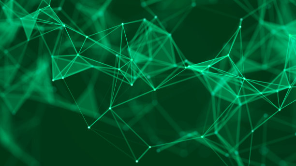 连接线和点的结构。在深色背景上的线框多边形元素。科学和技术。3 d图片下载