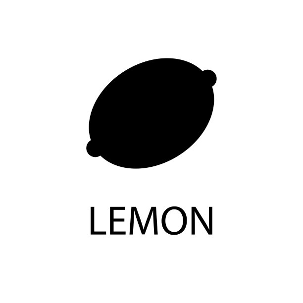 黑色的柠檬图标。素食的标志。矢量插图。股票的形象。图片下载