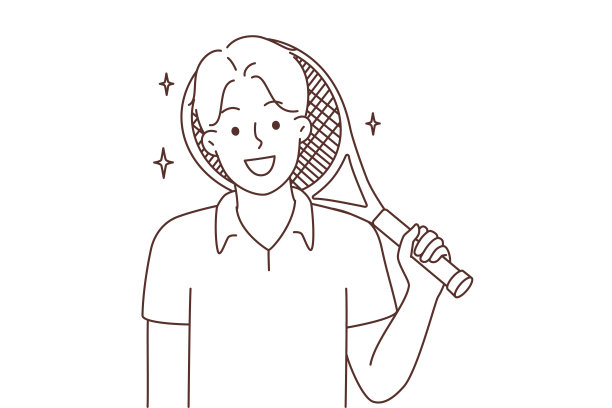 带着网球火箭的微笑男人图片下载