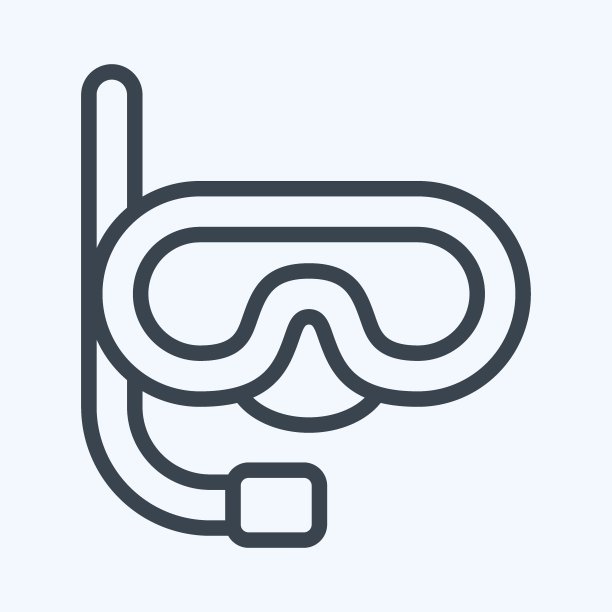 图标面具和通气管。与泰国的象征有关。行风格。简单的设计可编辑。简单的说明。简单的矢量图标。世界旅游旅行。泰国图片下载