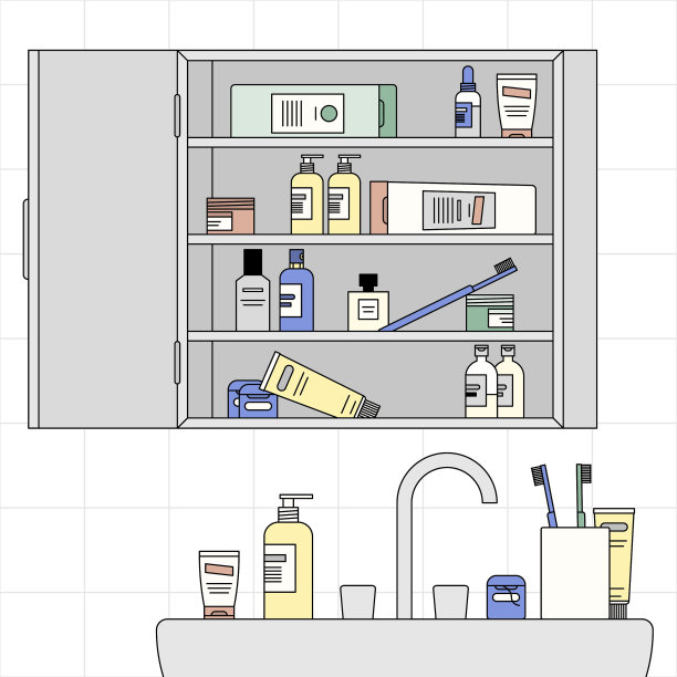 浴室:水槽与开放的橱柜图片下载