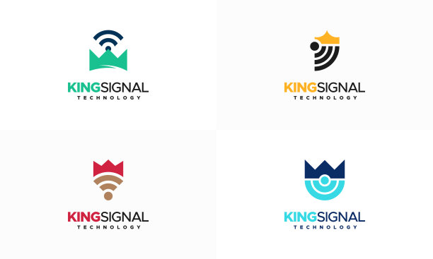 国王信号符号设计概念矢量，信号和皇冠符号符号图标图片下载