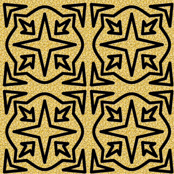 微光无缝图案在阿拉伯风格，黑金阿拉伯式华丽图案的设计图片下载