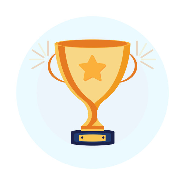 冠军的奖杯图标。黄金奖杯矢量是体育赛事胜利的象征。图片下载