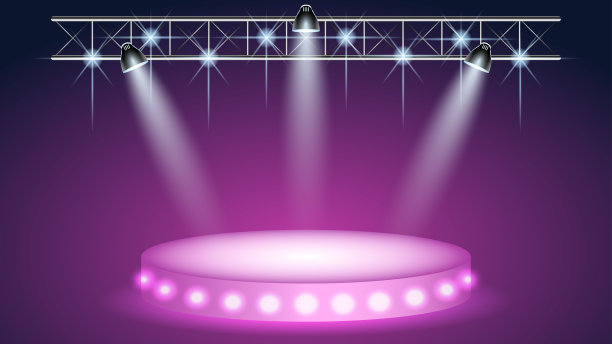 授奖用的发光底座。广告平台。图片下载