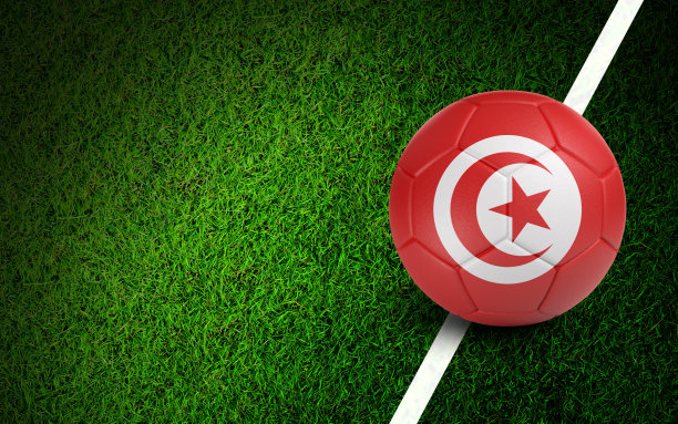 足球上的突尼斯国旗图片下载