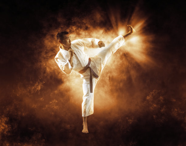 武术大师。火焰背景图片下载