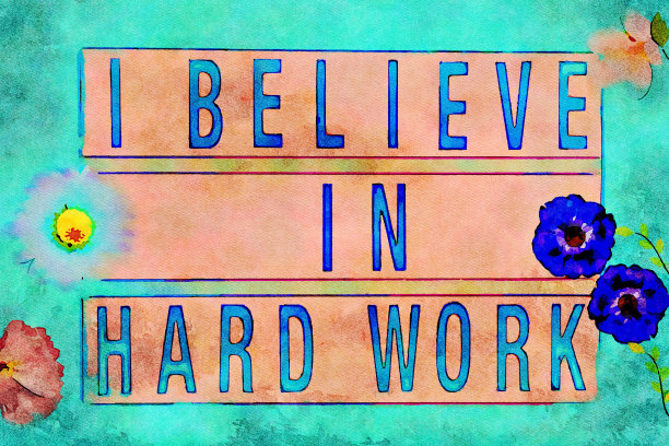 我相信在水彩画主题的努力工作图片下载