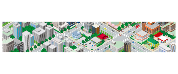 城市景观的三维视图。城市景观。图片下载