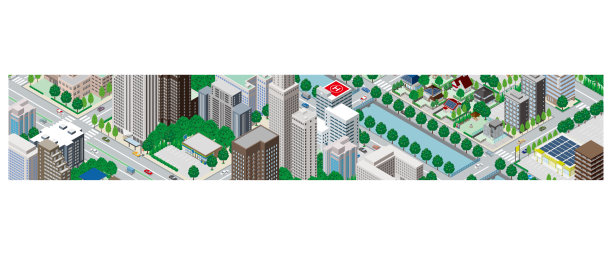 城市景观的三维视图。城市景观。图片下载