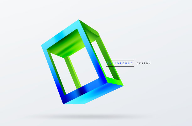 3d立方体形状几何背景流行图片下载