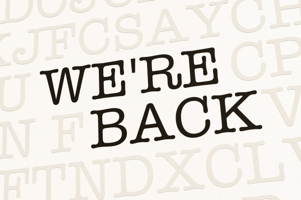 我们回来。页面与信件。图片下载