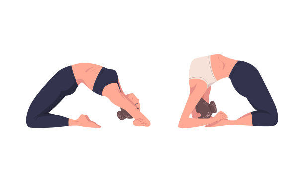 年轻女性在瑜伽室做瑜伽图片下载