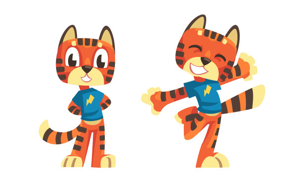 快乐有趣的小老虎可爱的野生非洲动物图片下载