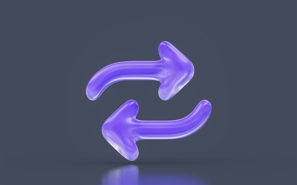 两边箭头唱极简的外观在黑暗背景3d渲染图片下载