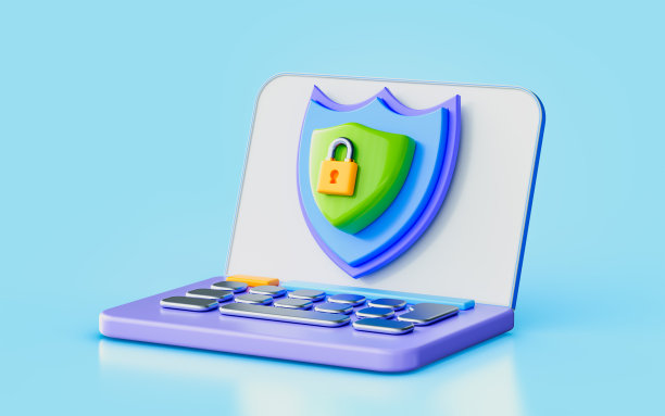 笔记本电脑安全屏蔽锁3d插图防病毒保护密码图片下载