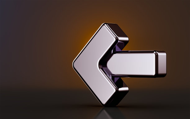 左箭头图标在黑暗背景3d渲染概念的方向方式图片下载