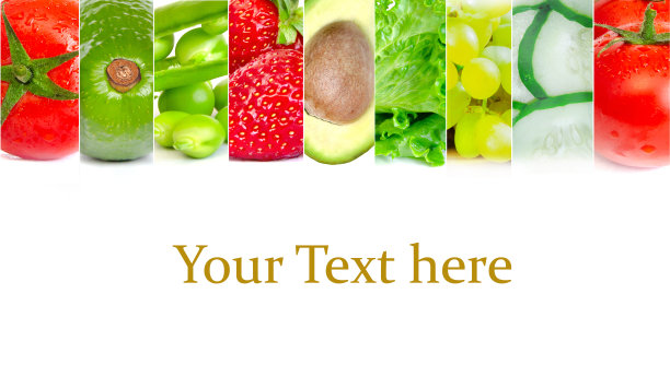彩色混合条纹水果，蔬菜和切片的照片。健康饮食的概念。文本留白图片下载