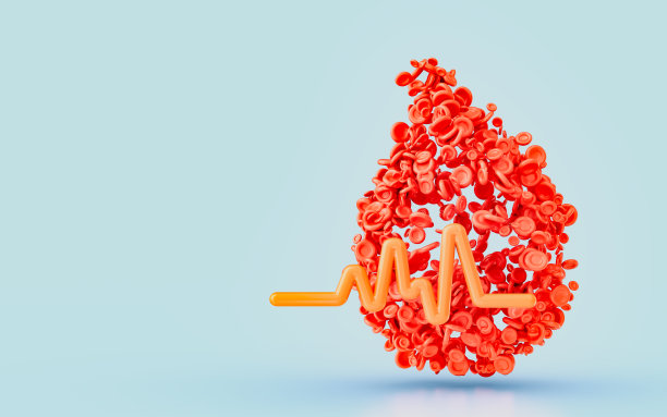 血细胞下降图标与节奏3d渲染概念的世界血液图片下载