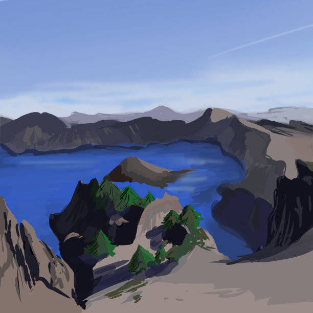 湖上有山，蓝天有景图片下载