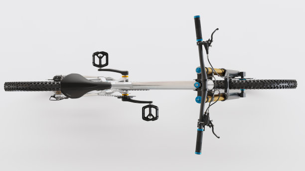 自行车在白色背景，俯视图图片下载