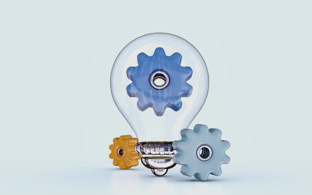 灯泡与齿轮成功人类解决方案创新想法尤里卡图片下载