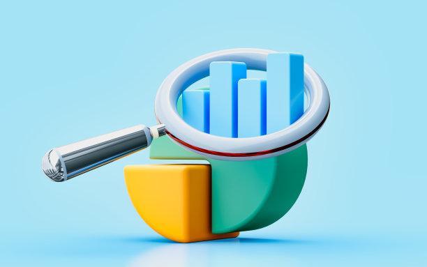 饼图放大镜3d插图增长股票图表财务图片下载