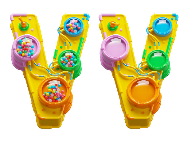 未来玩具字体。关闭和打开。字母V图片下载