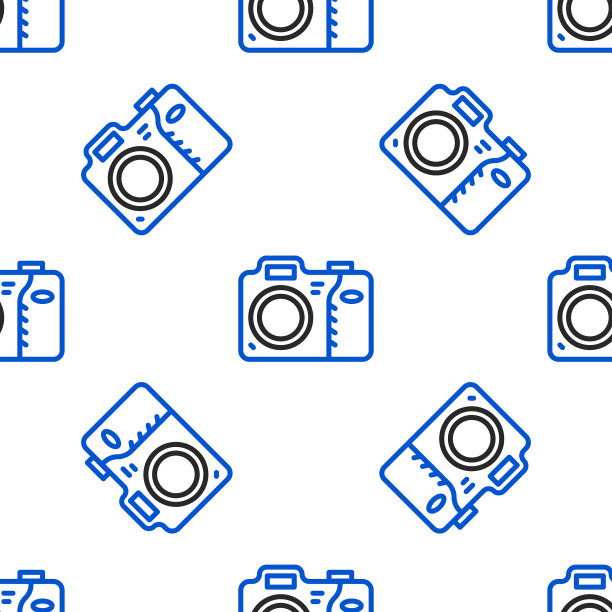 线照片相机图标隔离无缝模式图片下载