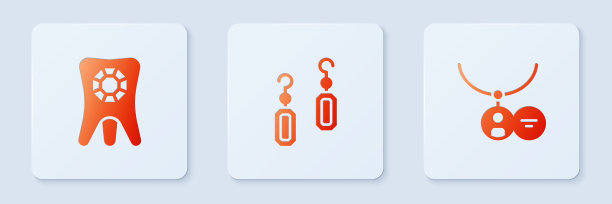 设置耳环牙齿与钻石和吊坠图片下载